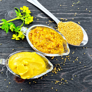 Different types of mustard in Los Angeles, CA and Santa Barbara, CA.