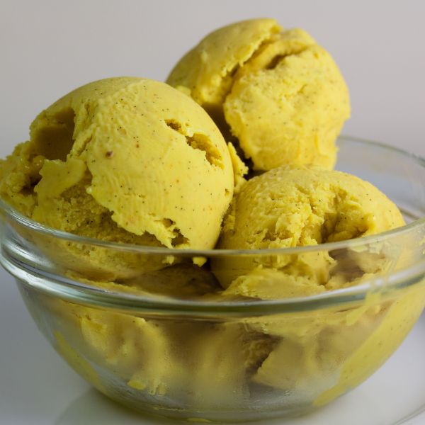 Morehouse mustard ice cream in Los Angeles, CA.